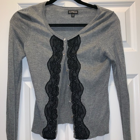 Express Sweaters - Express lace button up sweater